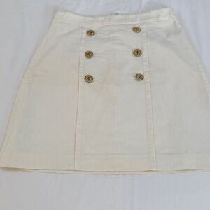 J. Crew Cream Double-Breasted Gold Buttons Mini Skirt